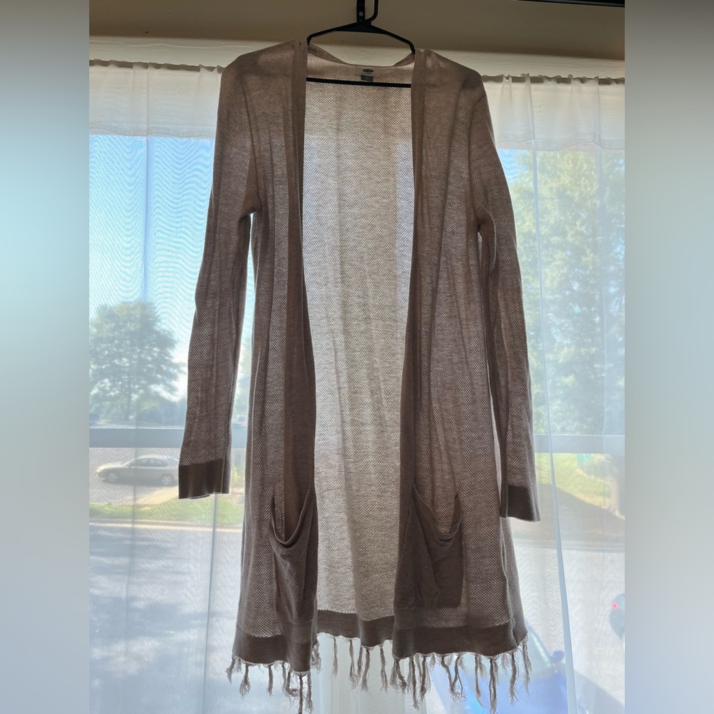 Old Navy Taupe Open-Front Cardigan